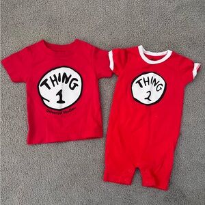 UNIVERSAL STUDIOS THING 1 & THING 2 SHIRT AND ONESIE 2T & 6M